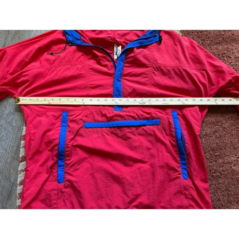 Vintage REI Windbreaker Pullover Red Blue L Large 90s Nylon Lightweight Packable